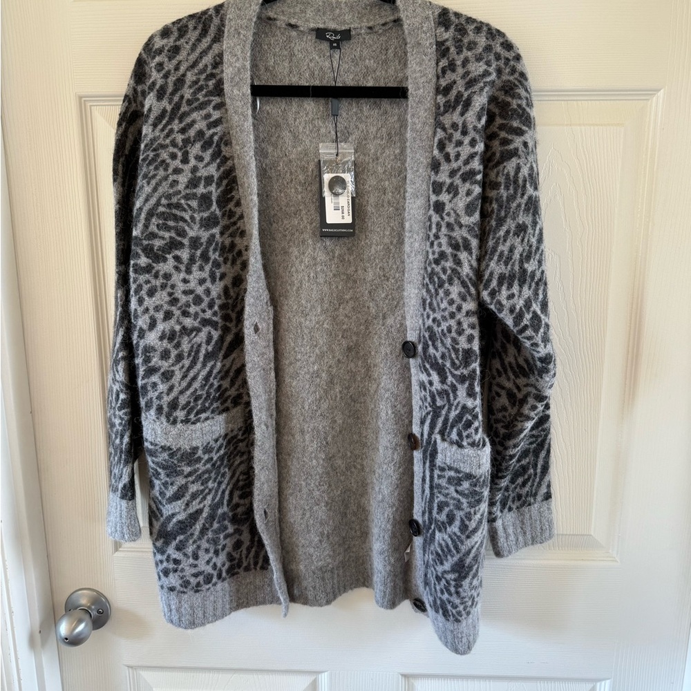 Rails Gray Cozy Leopard Cardigan